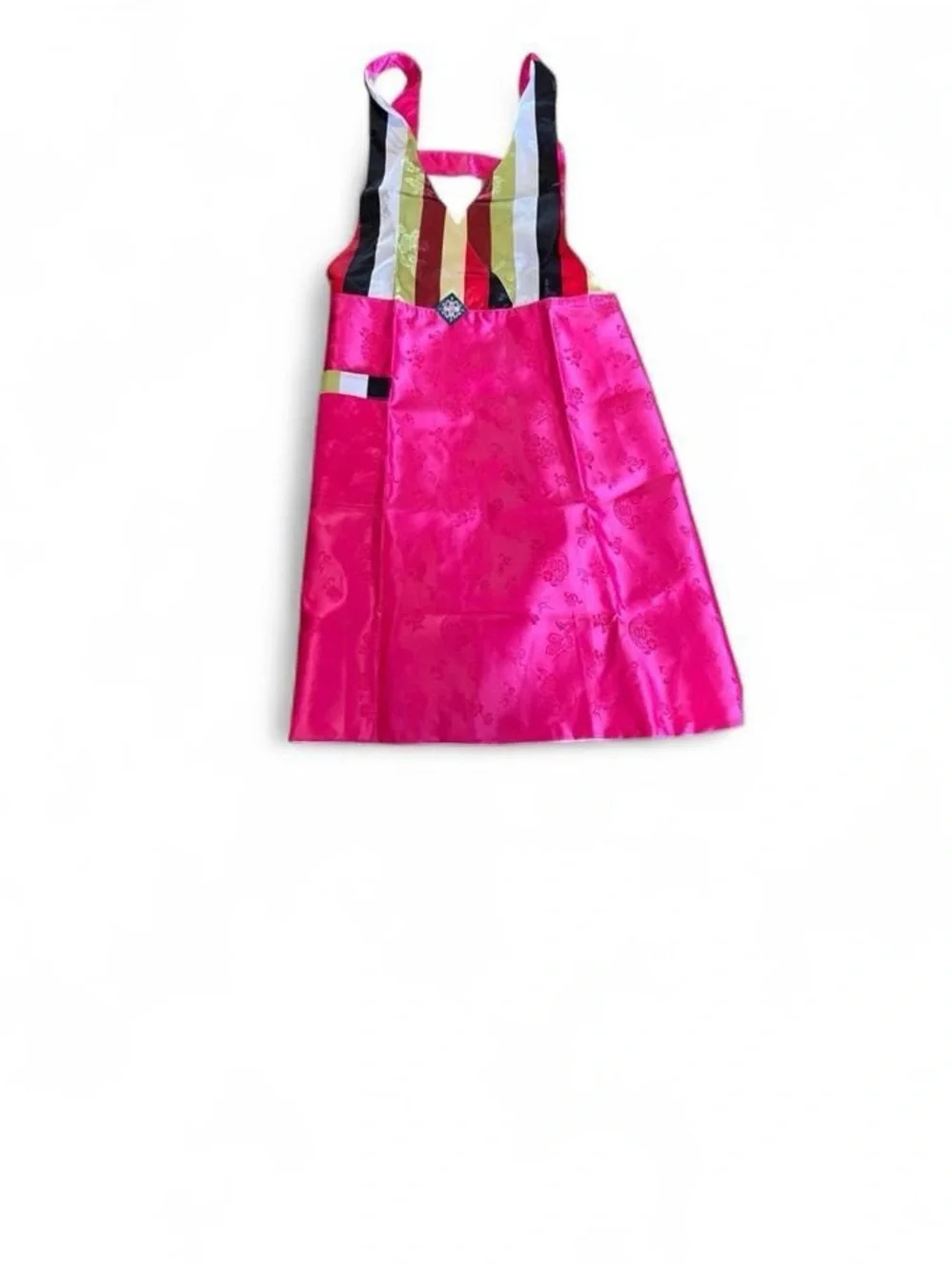 NWOT SILK Pink Colorful Striped Apron